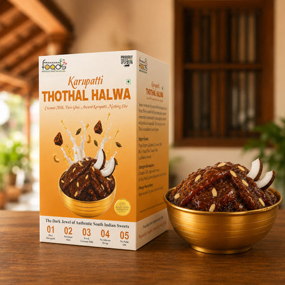 Karupatti Thothal Halwa | Handmade with Fresh Coconut Milk, Pure Ghee & Palm Jaggery | Traditional South Indian Sweet with Rich Heritage Taste | Pranavan Foods